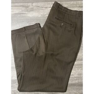 Tommy Bahama Relax 100% Silk Pleated Brown Lightweight Dress Pants Size 40x30
